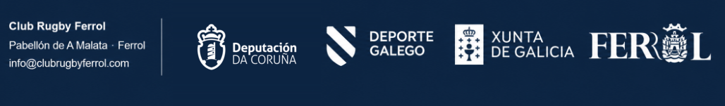 Club Rugby Ferrol · Deputación da Coruña · Deporte Galego · Xunta de Galicia · Concello de Ferrol